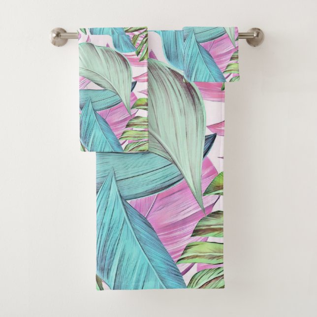 Coloridas hojas tropicales de gran tamaño pintura  (In situ)