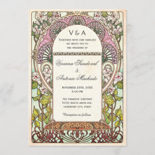Coloridas invitaciones a bodas de cosecha de vinta