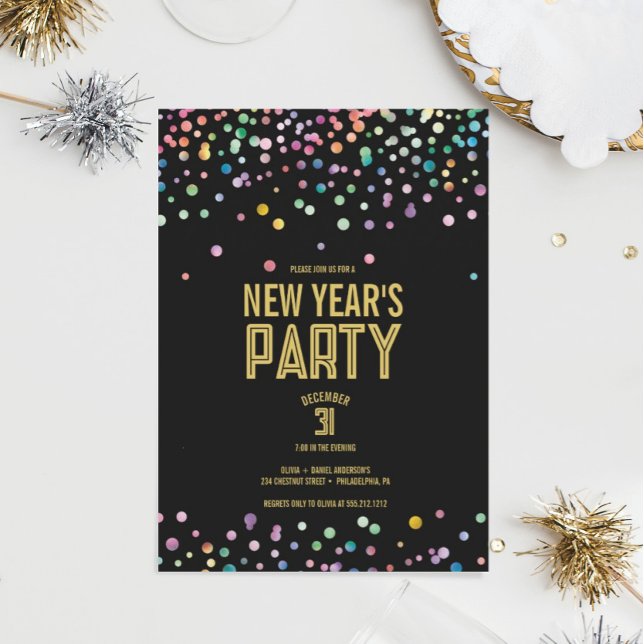Coloridas invitaciones a fiesta de Año Nuevo Confe (Subido por el creador)