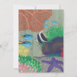 Coloridas invitaciones a fiestas de peces tropical