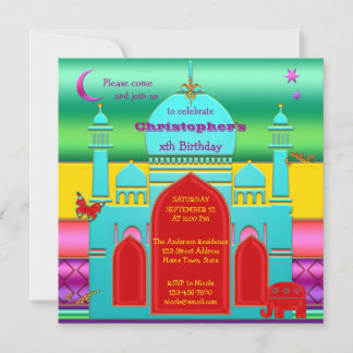 Coloridas invitaciones de cumpleaños a niños indio