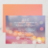 Coloridas invitaciones de cumpleaños de color rosa