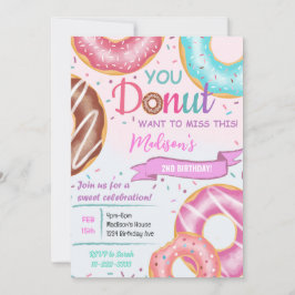 Coloridas invitaciones de cumpleaños de Donuts