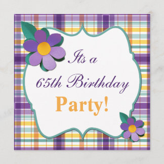 Coloridas invitaciones de cumpleaños número 65 de 