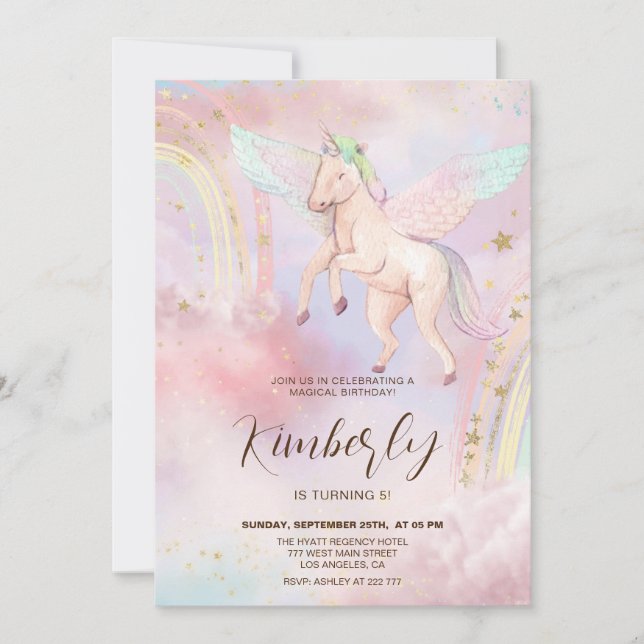 Coloridas invitaciones de cumpleaños para niños de (Anverso)