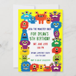 Coloridas invitaciones de fiesta de cumpleaños de