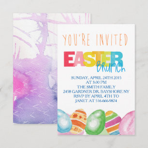Coloridas invitaciones de Pascua