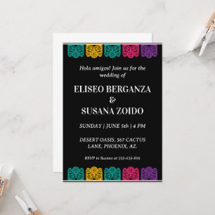 coloridas invitaciones nupciales mexicanas