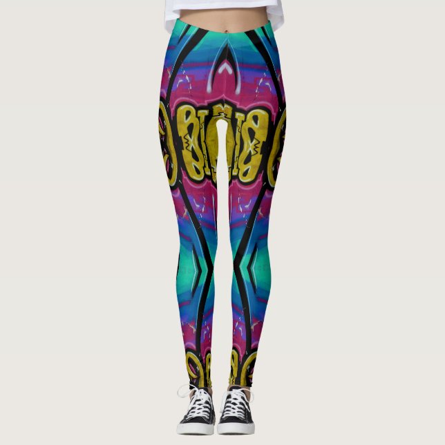 Coloridas leggings de graffiti (Anverso)