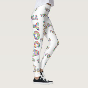 Coloridas leggings para caminar de mujeres de yoga