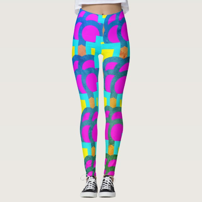Coloridas Leggings Todo-Sobre-Imprimir (Anverso)