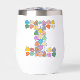 Coloridas letras de tulipán "I"