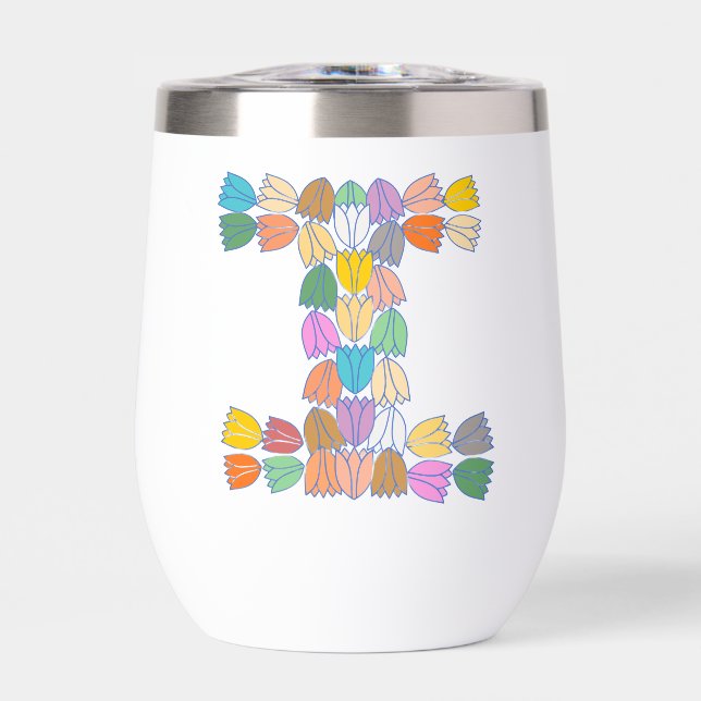 Coloridas letras de tulipán "I" (Frente)