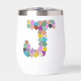 Coloridas letras de tulipán "J"