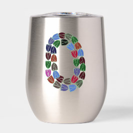 Coloridas letras de tulipán "O"