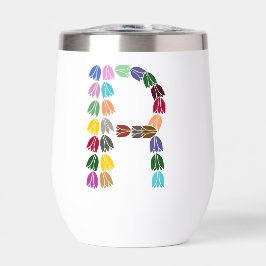 Coloridas letras de tulipán "R"