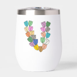 Coloridas letras de tulipán "V"