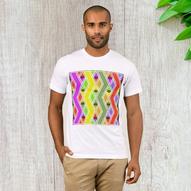 Coloridas líneas de zigzag ponen camiseta (Subido por el creador)
