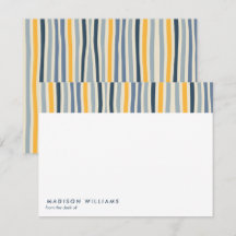 Coloridas Líneas Elegante Tarjeta de Nota Moderna