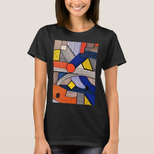 Coloridas Líneas Geométricas Camiseta Dibujada A