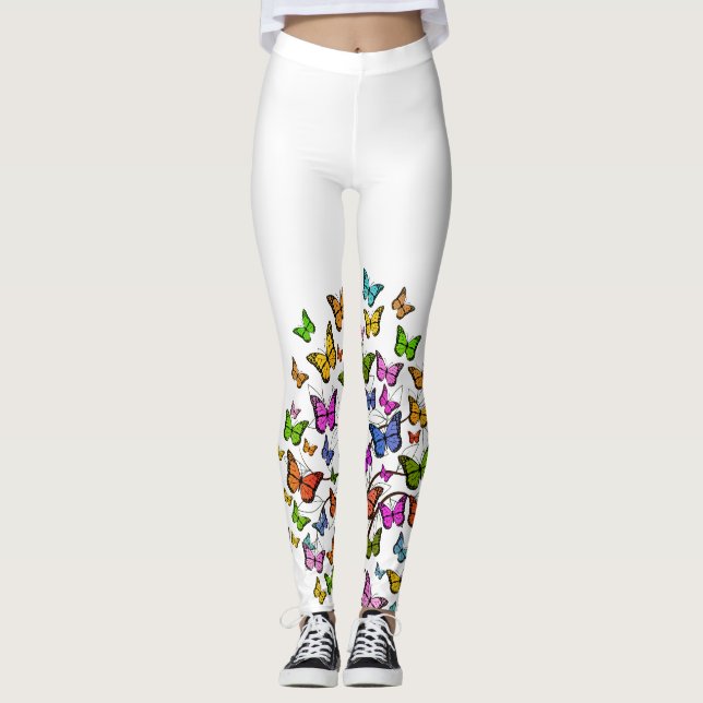 Coloridas mariposas Leggings (Anverso)