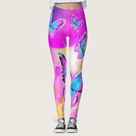Coloridas mariposas Neon Leggings