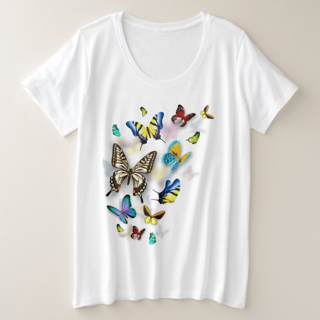 coloridas mariposas T-Shirt (Anverso del diseño)