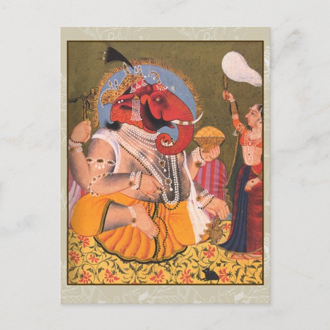 Coloridas obras de arte de Ganesh en las tarjetas (Anverso)