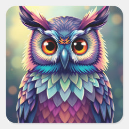 Coloridas Pegatinas de la Lechuza Divertida