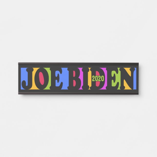 Coloridas placas de nombres JOE BIDEN 2020 (Anverso)