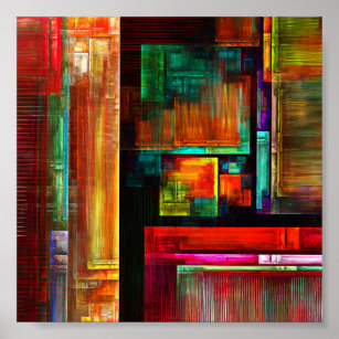 Coloridas plazas Patrón de arte abstracto moderno 