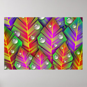 Coloridas plumas abstractas de arte Poster de pare