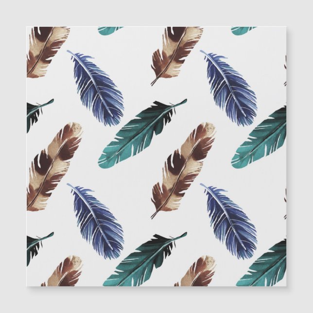 Coloridas plumas textura tribal (Anverso)