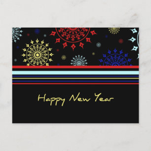 Coloridas postales de Año Nuevo Feliz