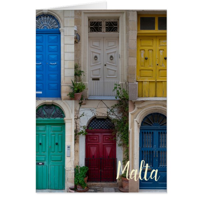 Coloridas puertas delanteras en Malta (Frente)