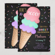 Coloridas salpicaduras de hielo negro Invitación a