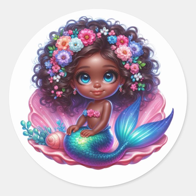 Coloridas sirenas Pegatinas (Anverso)