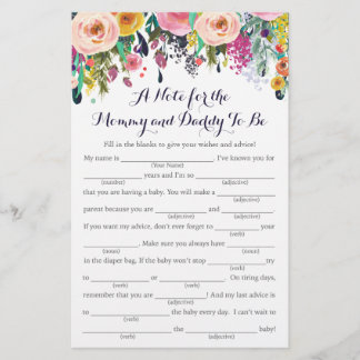 Coloridas tarjetas de juego Baby Shower Advance pa