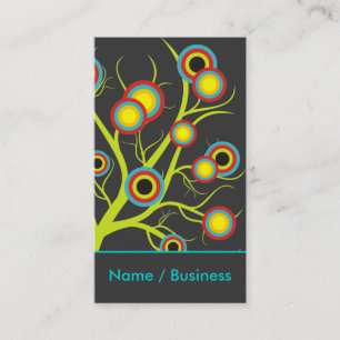 Coloridas tarjetas de negocios de árboles.