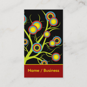 Coloridas tarjetas de negocios de árboles.