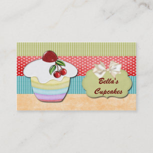 coloridas tarjetas de negocios de cupcakes