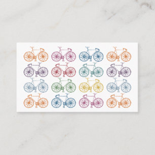 Coloridas tarjetas de negocios para bicicletas en