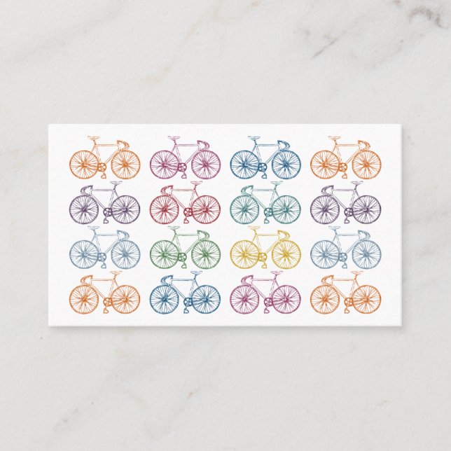 Coloridas tarjetas de negocios para bicicletas en  (Anverso)