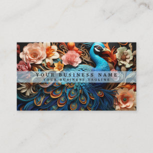 Coloridas tarjetas de negocios Peacock