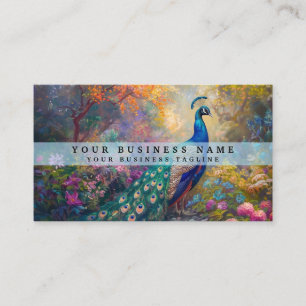 Coloridas tarjetas de negocios Peacock