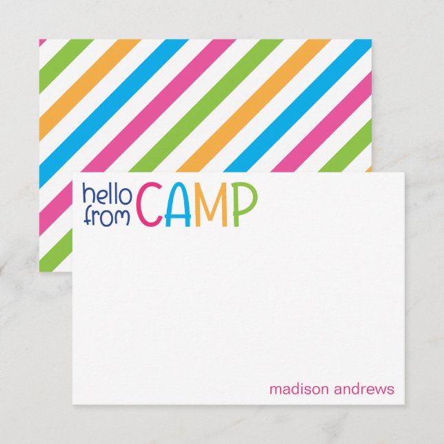 Coloridas tarjetas de notas personalizadas del cam (Anverso / Reverso)