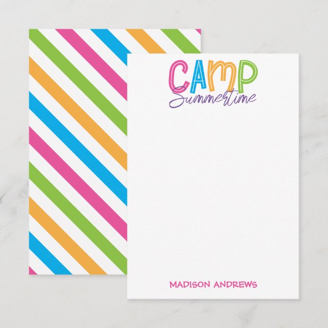 Coloridas tarjetas de notas personalizadas del cam (Anverso / Reverso)