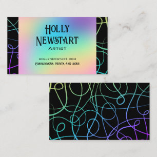 Coloridas tarjetas de presentación de artistas