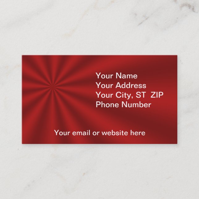 Coloridas tarjetas de visita de Starburst Red (Anverso)