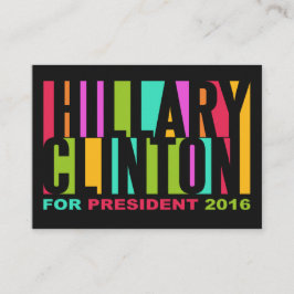 Coloridas tarjetas de visita Hillary Clinton 2016